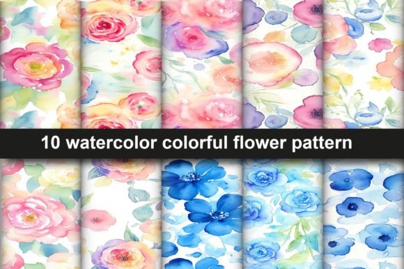 10 Watercolor Floral Seamless Pattern: Illustrations Review
