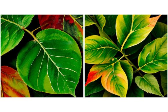 2 Watercolor Leaf Pattern: Illustrations for Organic Branding
