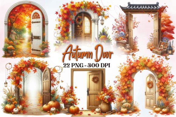 Autumn Door Watercolor Clipart: Illustrations Review