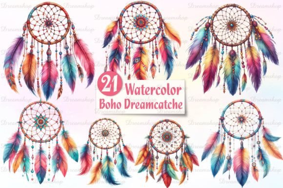 Boho Dreamcatcher Illustrations for Local Branding