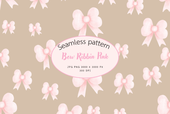 Bow Ribbin Pink Watercolor Illustrations for Crafters