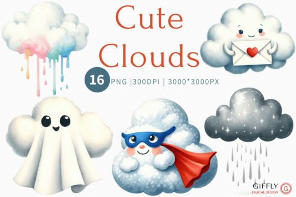 Cute Cloud Watercolor Clipart: Illustrations Review