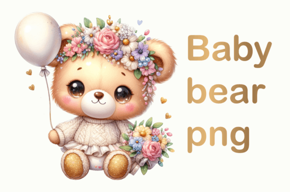 Cute Watercolor Floral Baby Teddy Bear Review