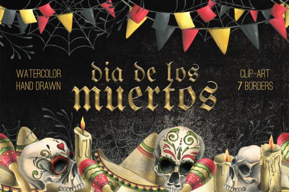 Día De Muertos Watercolor Borders: Illustrations Review