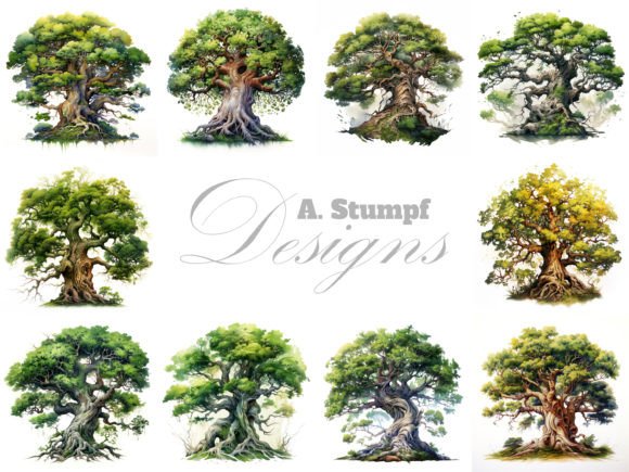 Mythical Tree Watercolor Clipart Set: Illustrations Review