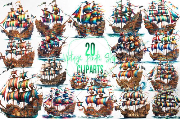 Vintage Watercolor Pirate Ship Clipart Review