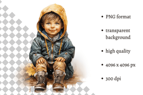 Watercolor Autumn Little Boy Clipart Review