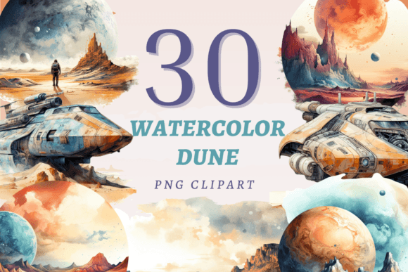 Watercolor Dune PNG Bundle: Editorial Illustrations Review