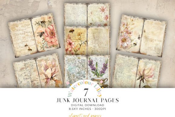 Watercolor Flower Junk Journal Pages: Illustrations Review