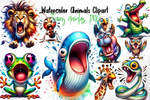 Watercolor Funny Animals Sublimation Illustrations Review