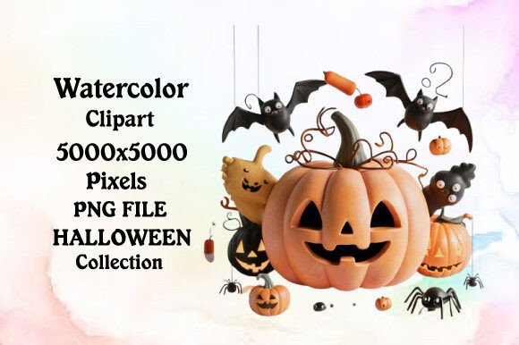 Watercolor Halloween Cute Pumpkin Collec Illustrations Review