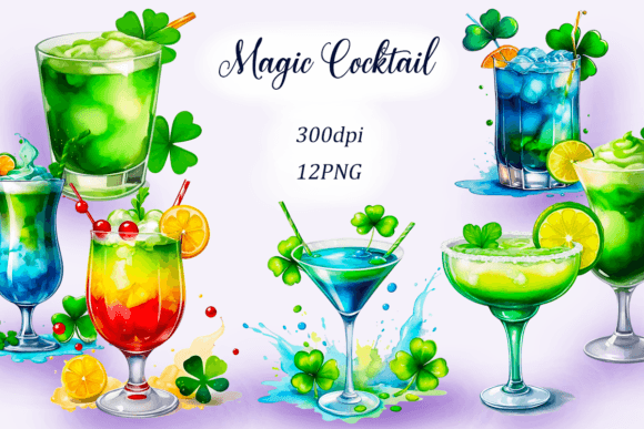 Watercolor Magic Cocktail Clipart: Illustrations Review