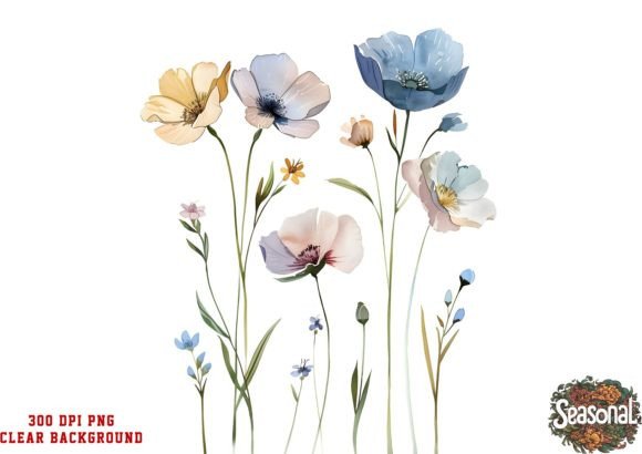 Watercolor Wildflower Collection: Editorial Illustrations