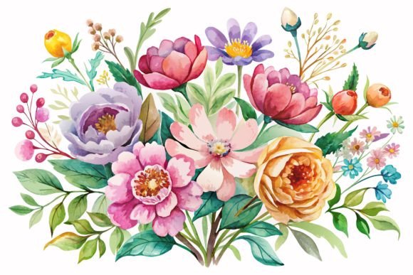 Watercolor with Flowers on a: Illustrations for Branding